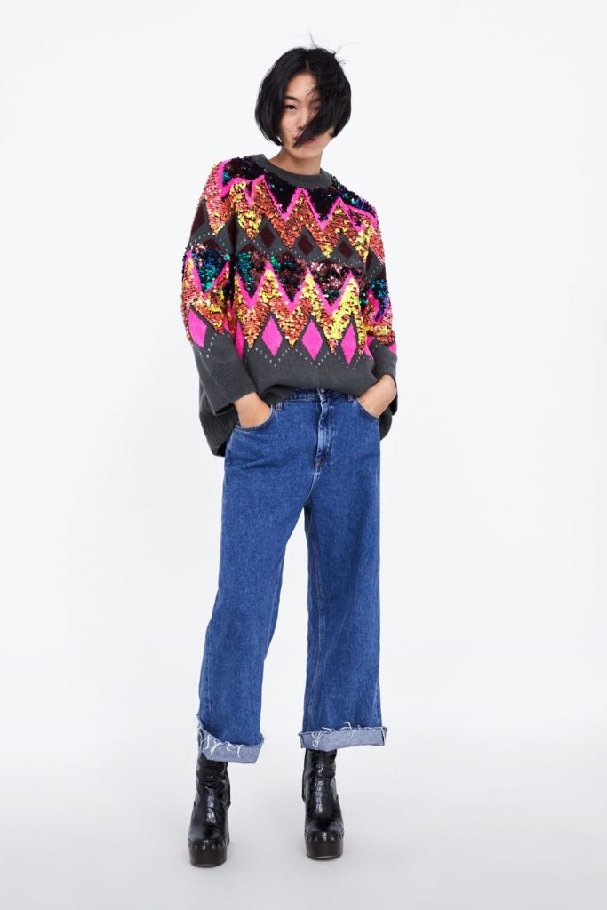 Zara sequin sweater 